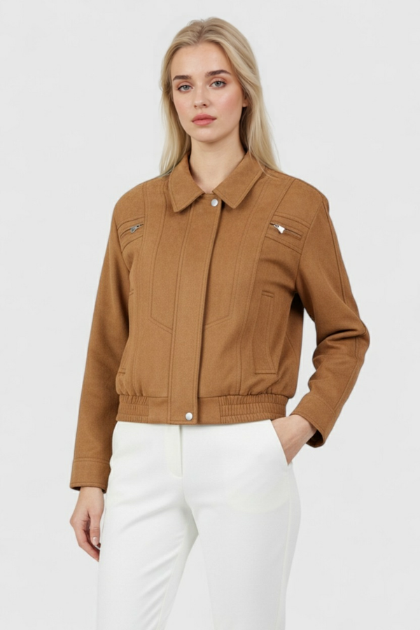 Women's Brown Bomber Jacket