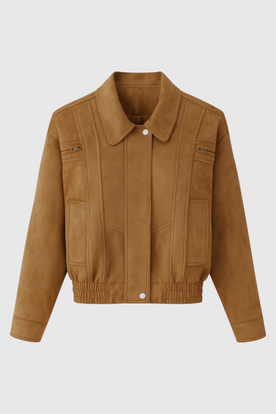 Jacket : Women's Brown Bomber Jacket in Brown van Vanda Liamo