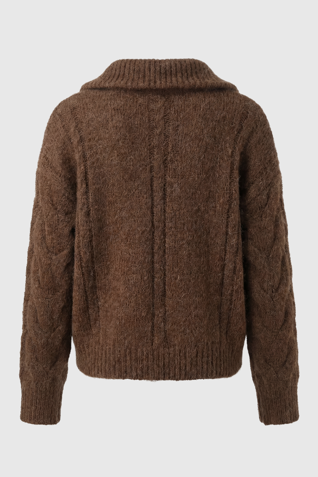Cardigan : Women's Brown Cardigan with Zipper in van Vanda Liamo