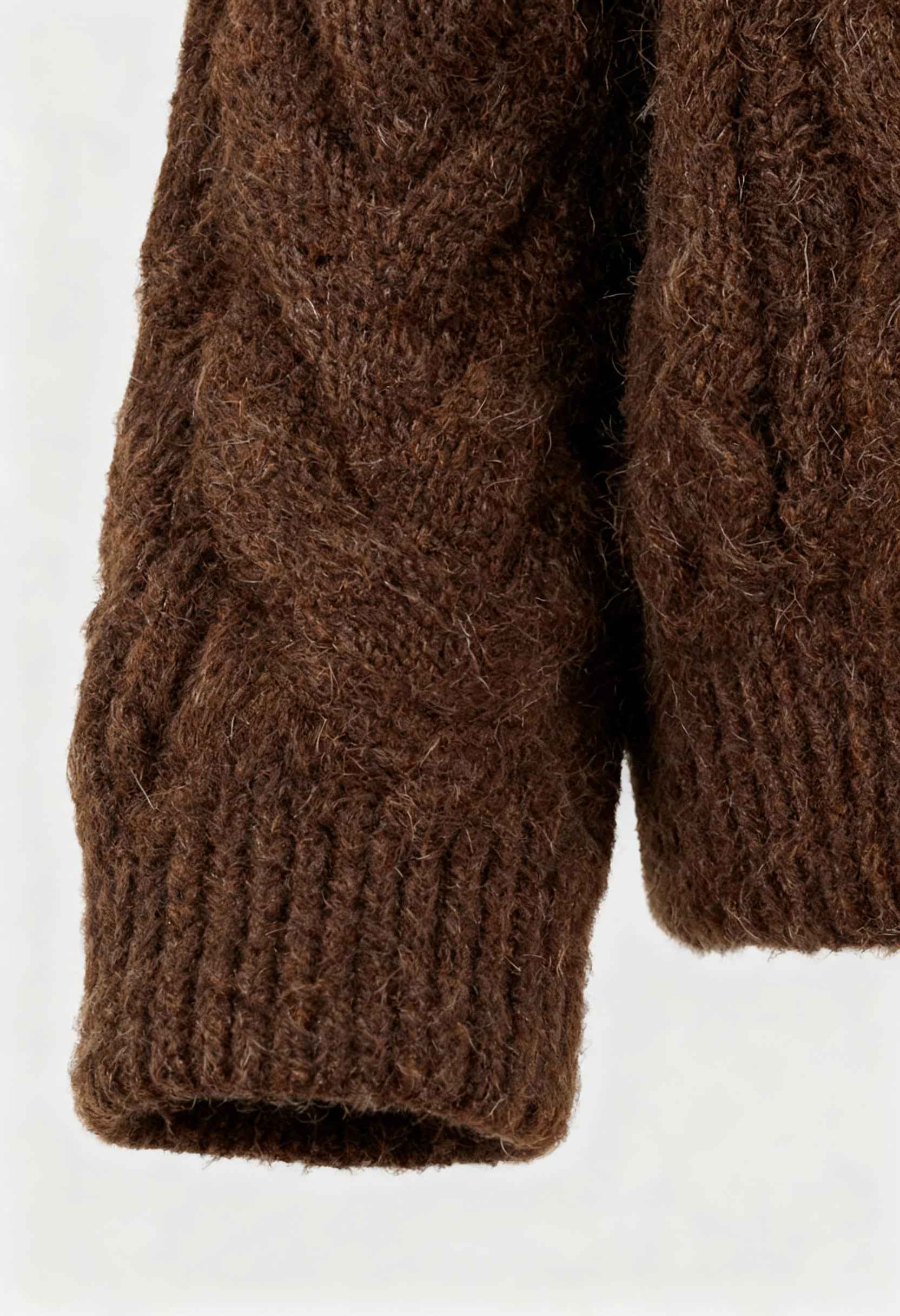 Cardigan : Women's Brown Cardigan with Zipper in van Vanda Liamo