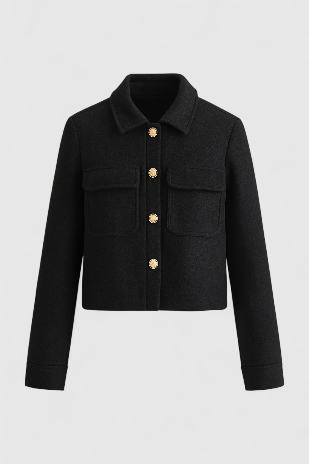 Jacket : Casual Lapel Jacket - Black in Black van Vanda Liamo