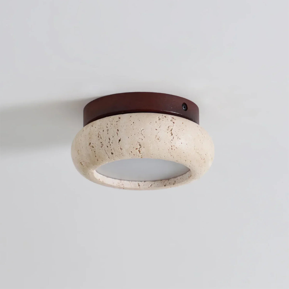 Havenwood - Travertine and Wood Ceiling Light