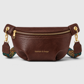 Sling Bag : Trendy PU Leather Sling Bag with Wide Strap – Perfect for Everyday Use in Coffee van Vandaliamo