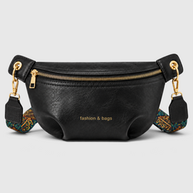 Sling Bag : Trendy PU Leather Sling Bag with Wide Strap – Perfect for Everyday Use in Black van Vandaliamo