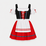 Dirndl Dress for Women - Red Lace, Oktoberfest Style