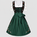 Green Dirndl Dress for Women - Traditional Oktoberfest Style