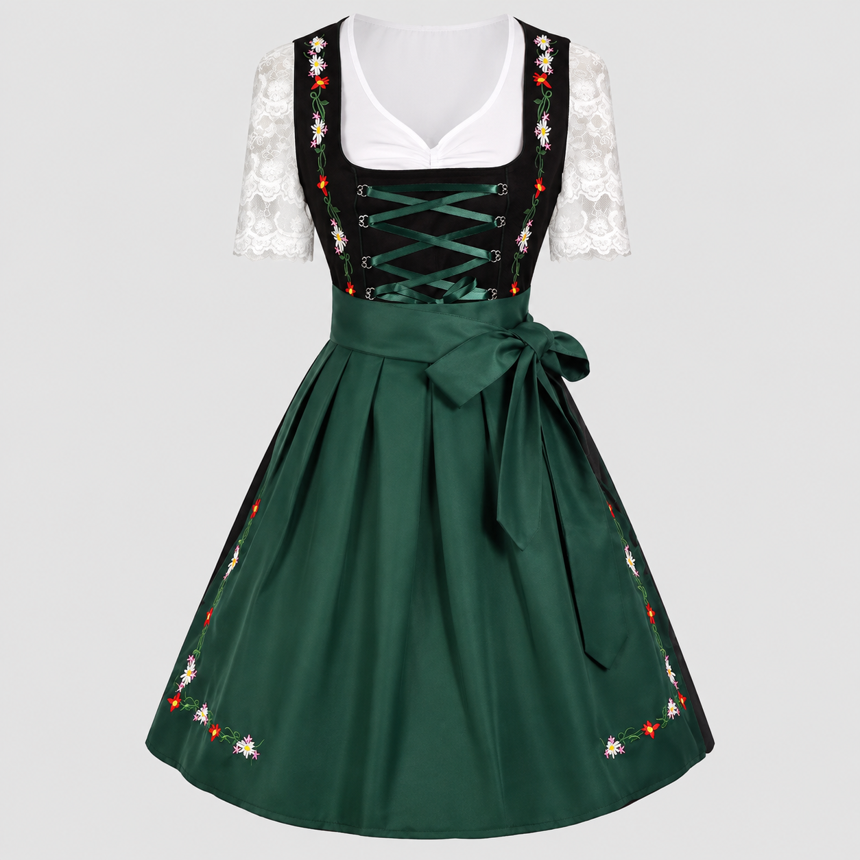 Gifts – Seasonal – Oktoberfest : Dirndl Jurk Dames Groen Klassiek Oktoberfest Stijl in Groen