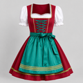 Women's Bavarian Dirndl Dress - Classic Folk Style, Apron