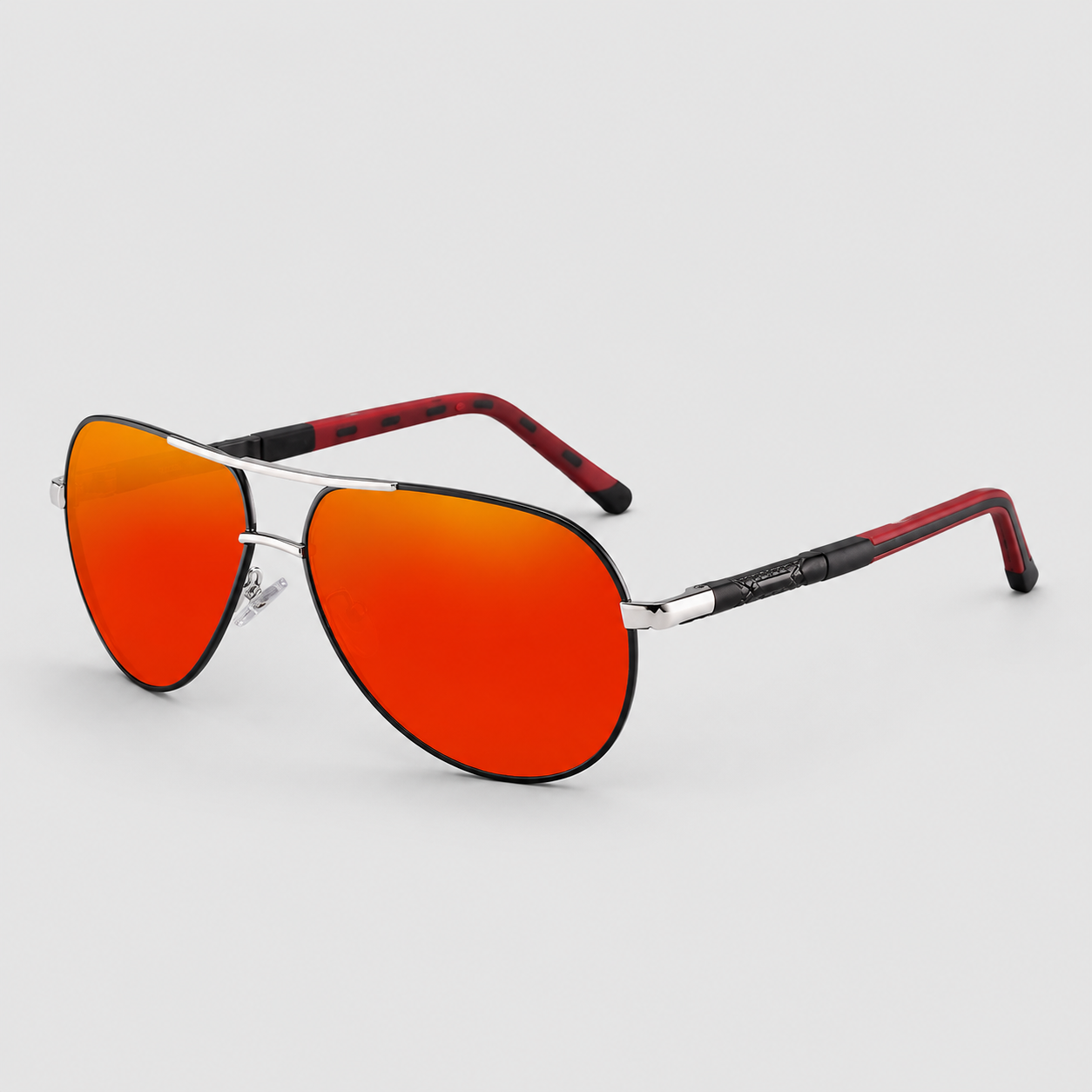 Men's Polarized Sunglasses - Aluminum Vintage Silver-Black