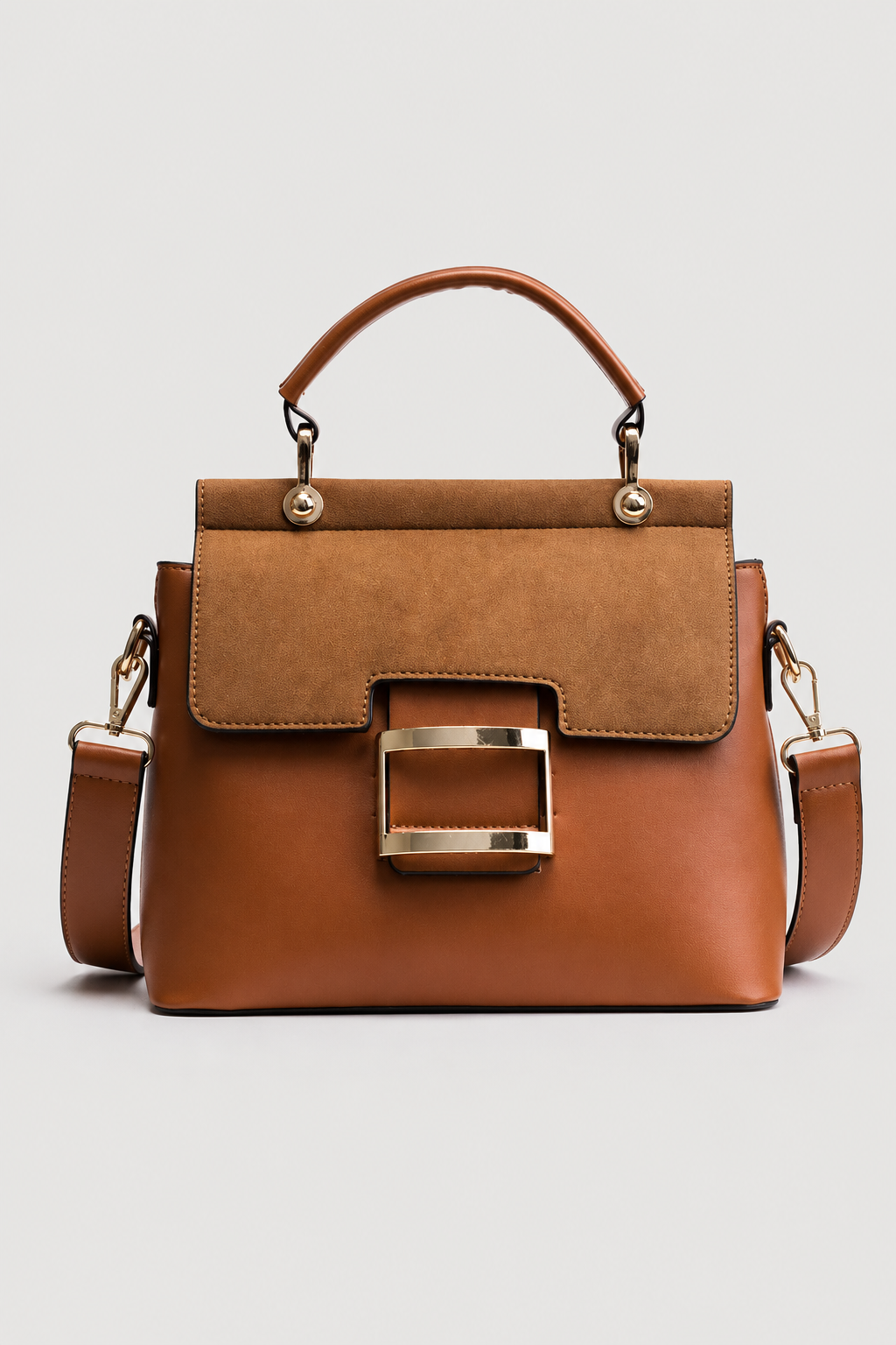 Elegant Compact Handbag – Structured Silhouette with Refined Clasp