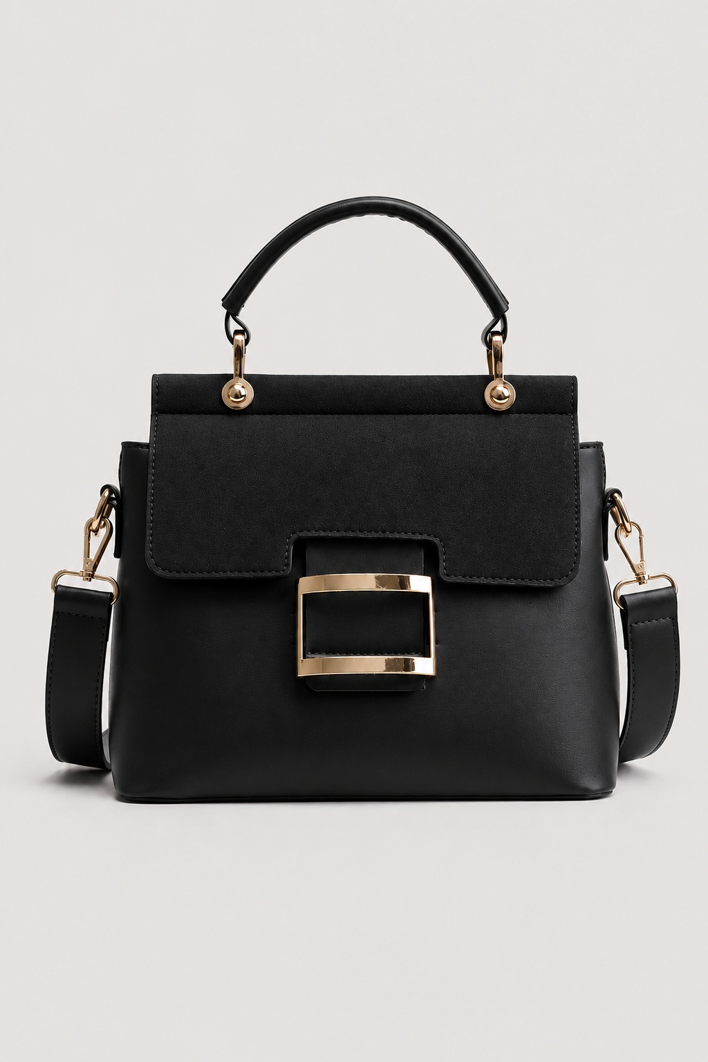 Elegant Compact Handbag – Structured Silhouette with Refined Clasp