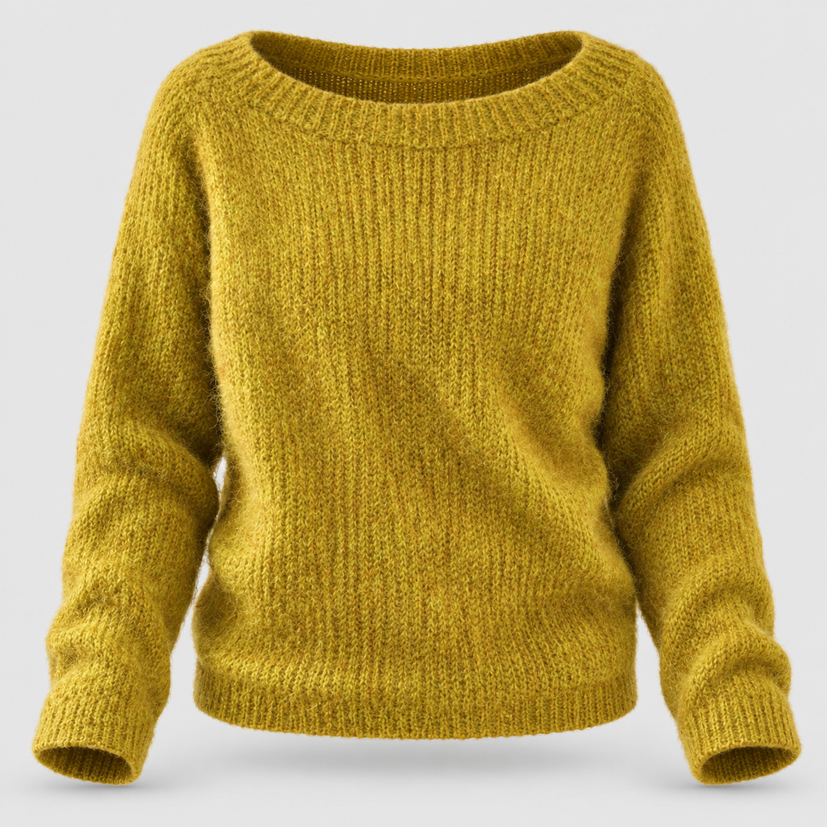 Fashion : Women's Relaxed Fit Knit Sweater - Casual Pullover in Yellow van Vanda Liamo