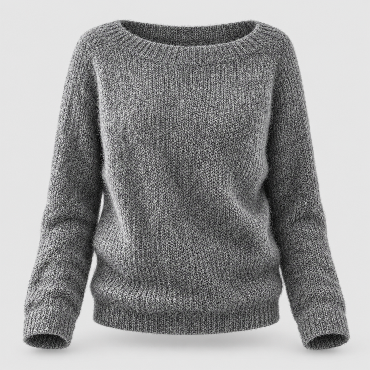 Fashion : Women's Relaxed Fit Knit Sweater - Casual Pullover in Gray van Vanda Liamo