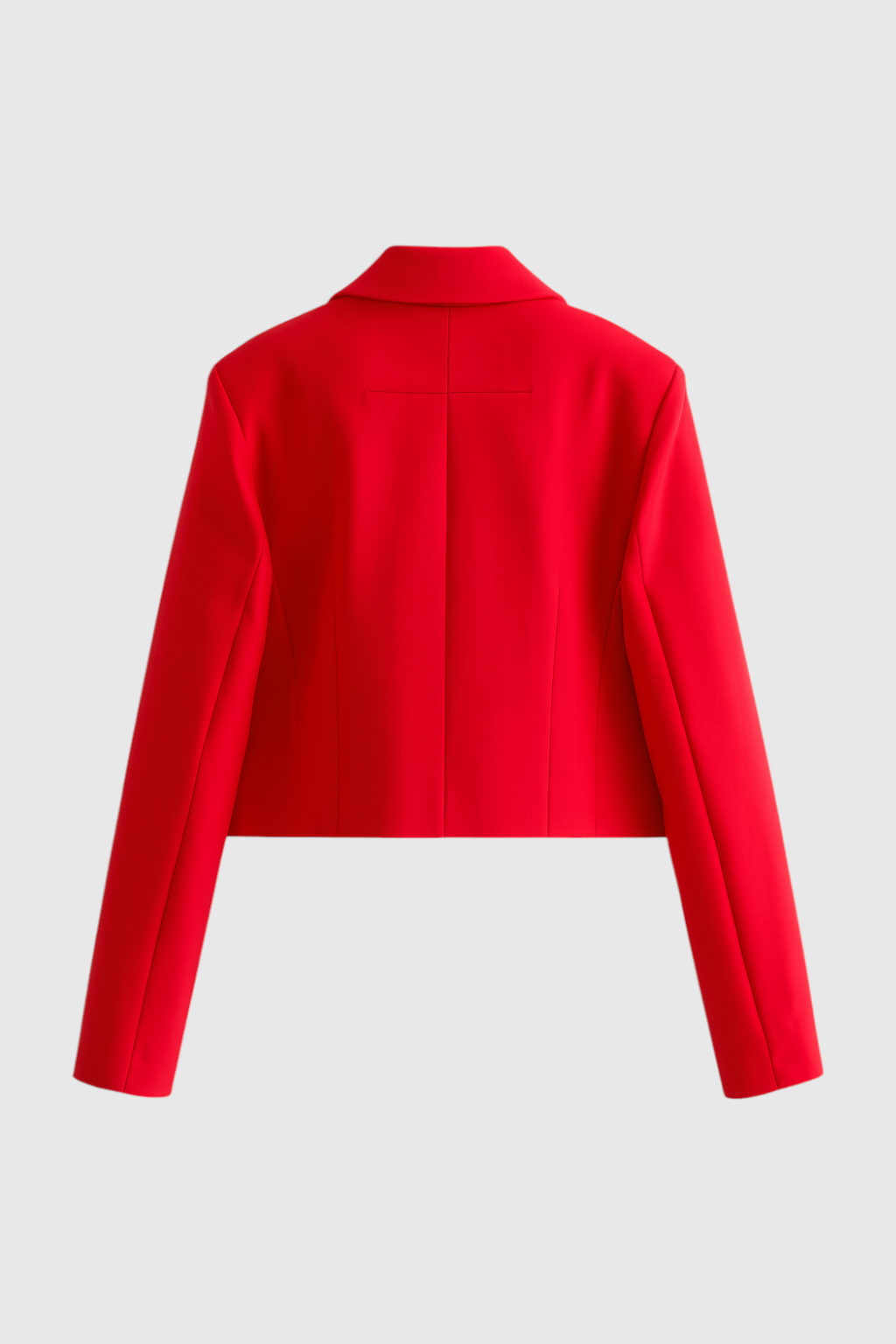 Jacket : Women's Red Cropped Denim Jacket - Classic Fit, Button-Front, Sizes S-XL in van Vanda Liamo