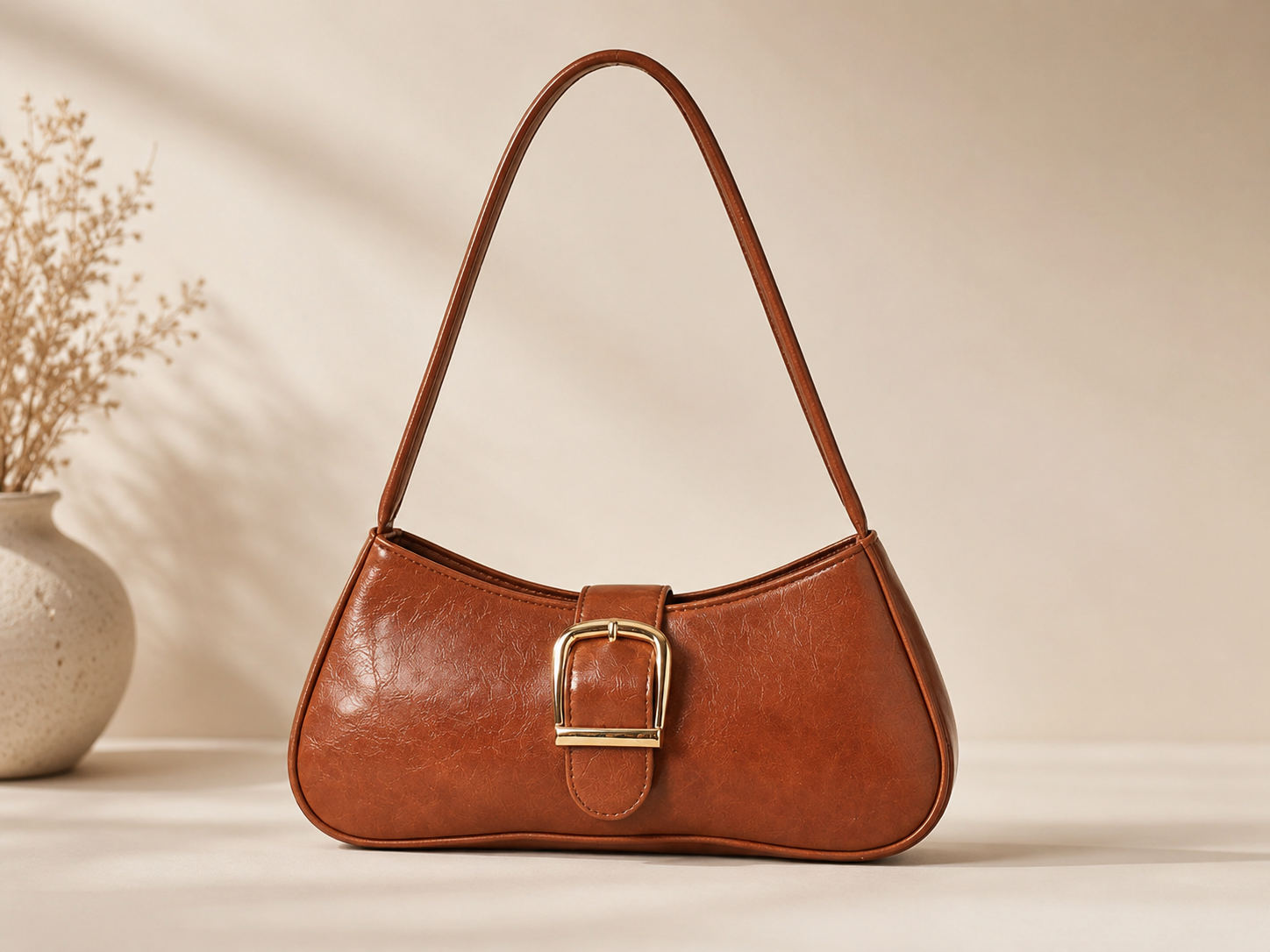 Baguette Bag Women | Luxury Vintage Shoulder Bag | PU Leather