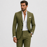 Men's 2-Piece Suit - Slim-Fit Polyester Blazer & Trousers Elegant