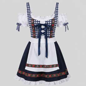 Gifts – Seasonal – Oktoberfest : Women's Dirndl Dress, Lace & Tradition for Oktoberfest in Blue van Vanda Liamo