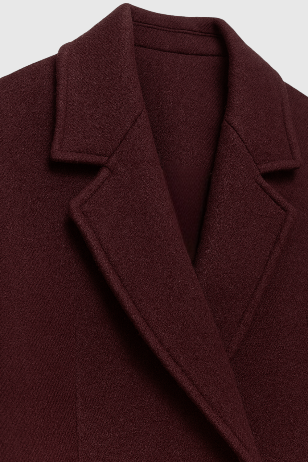 Coat : Women's Burgundy Wool Blend Winter Coat - Sizes S-XL in van Vanda Liamo