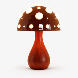 Table Lamps : Mushroom Table Lamp - Modern Metal Dimmable Design in Red Wood van Havelalights