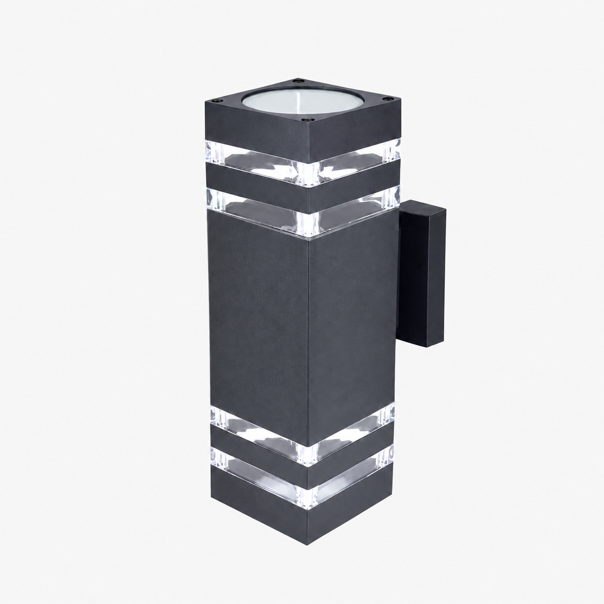 Outdoor Wall Lamp, Black Aluminum, Up/Down Warm LED