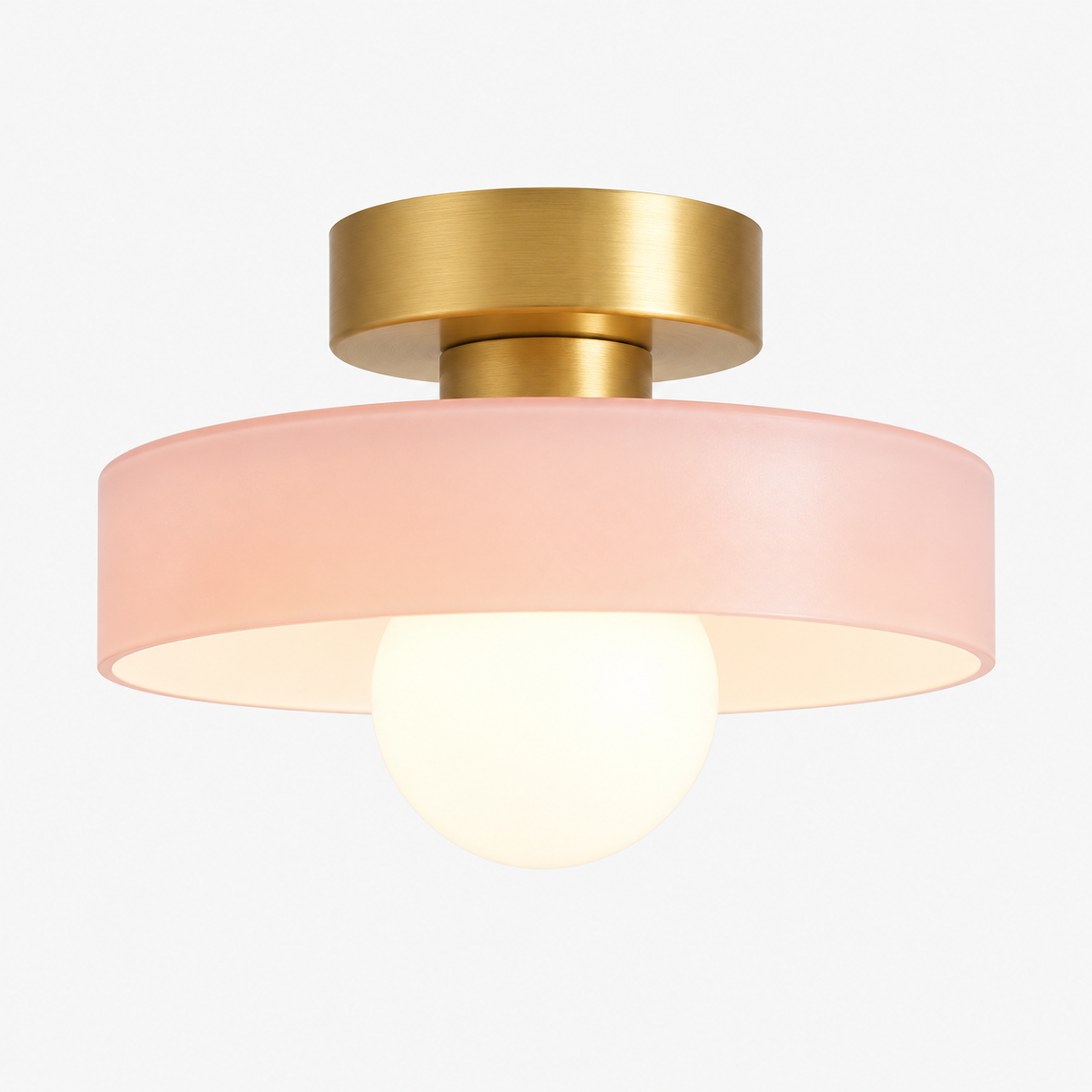 Bauhaus Ceiling Lamp - French-Inspired Brass Glass Geometric