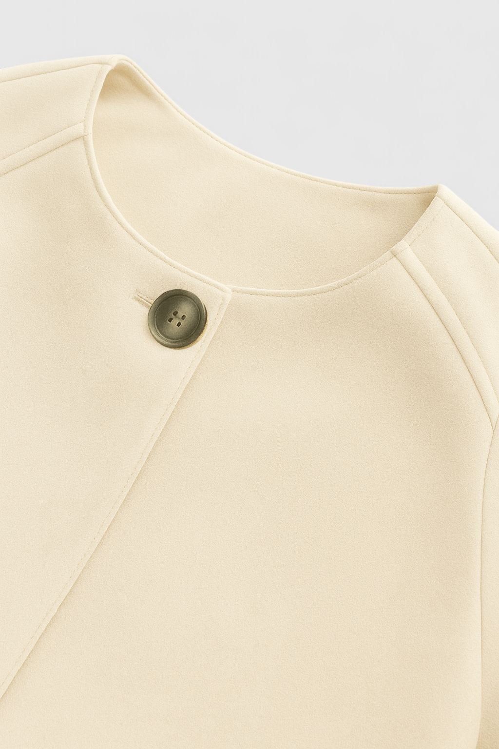 Jacket : Women's Beige Crew Neck Jacket in van Vanda Liamo