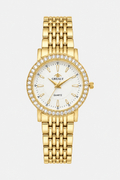 Classic Round Jeweled Watch – Radiant Timepiece with Shimmering Bezel