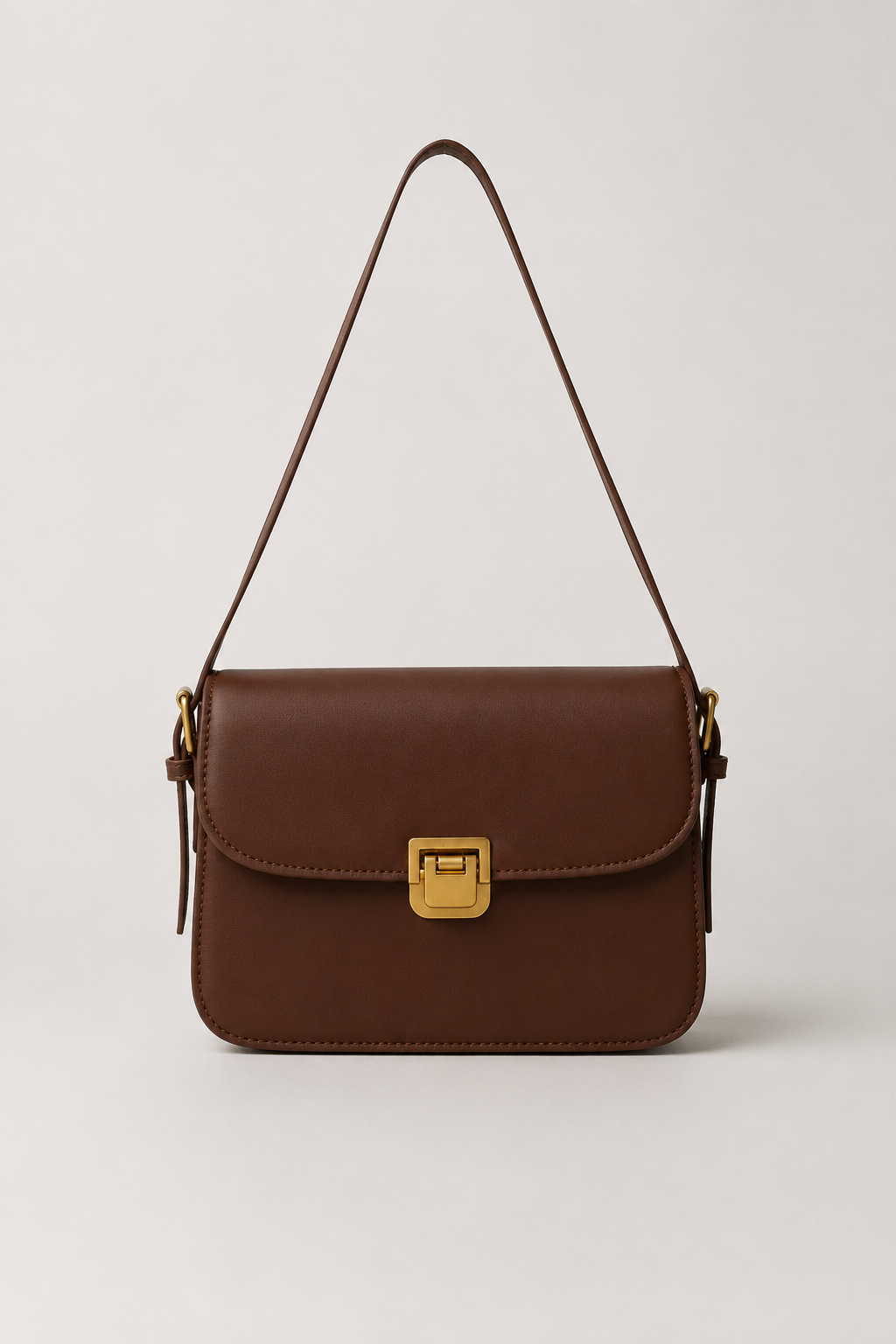 Schoudertas : Compact Shoulder Bag - Elegant, Practical & Always Stylish in Brown van Vandaliamo