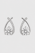Crossover Ribbon Solitaire Stud Earrings - Modern Fine Jewelry & Formal Elegance