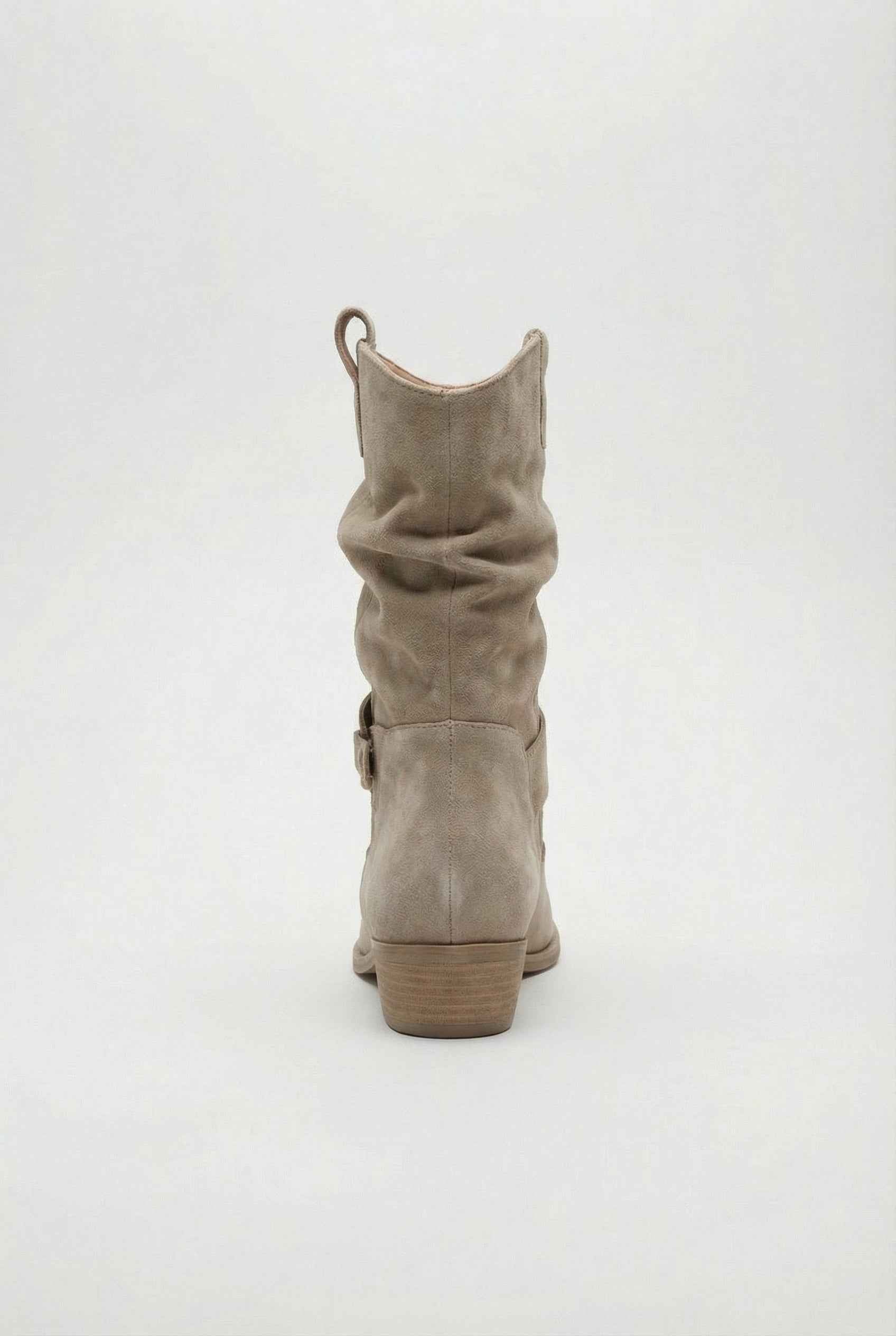 Women's Boots : Women's Apricot Suede Block Heel Ankle Boots - Retro Chunky Mid Heel in van Vanda Liamo