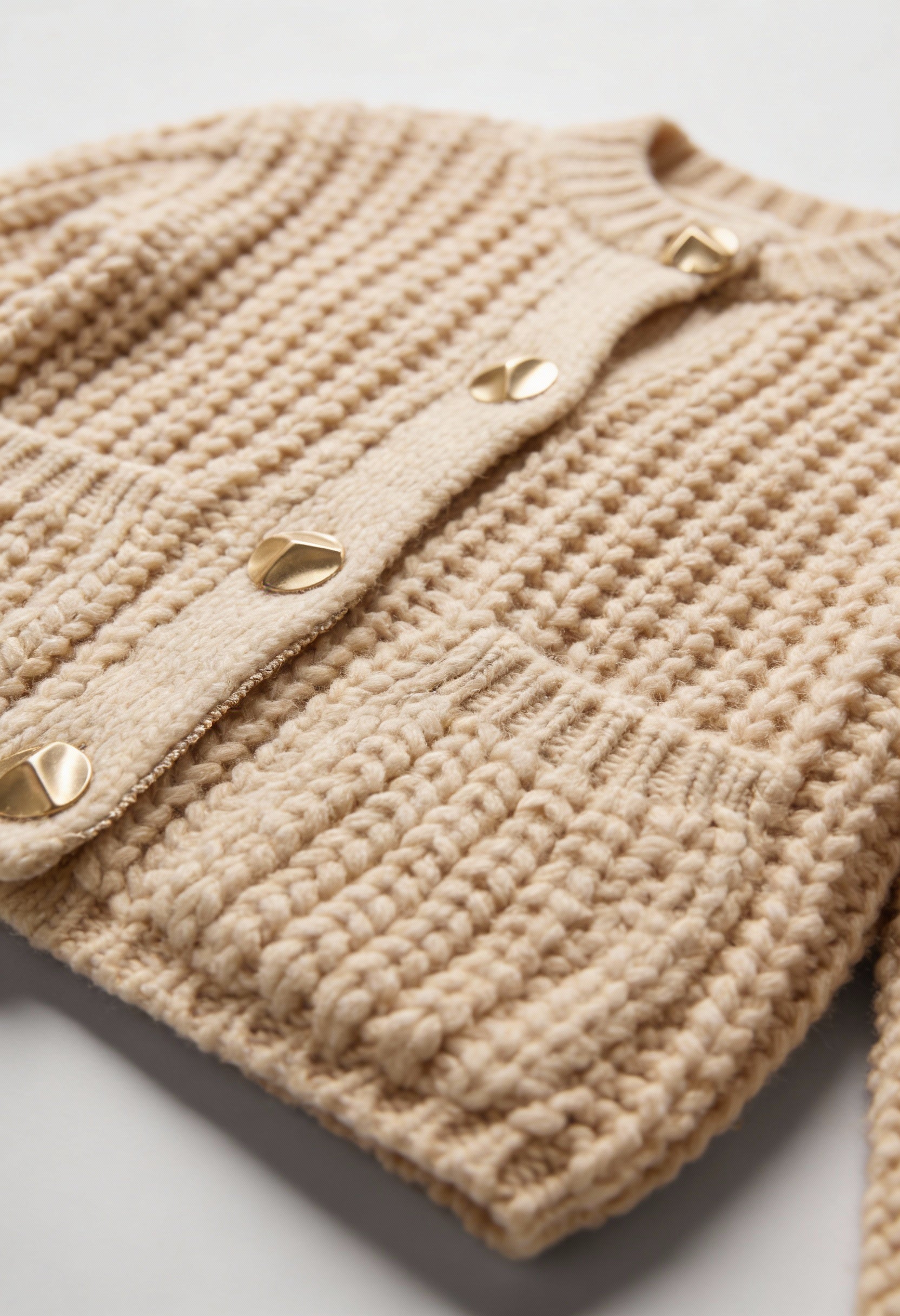 Cardigan : Women's Beige Knit Cardigan in van Vanda Liamo