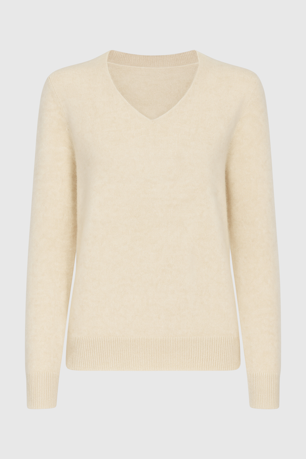Sweater : Women's Beige V-Neck Sweater in Beige van Vanda Liamo