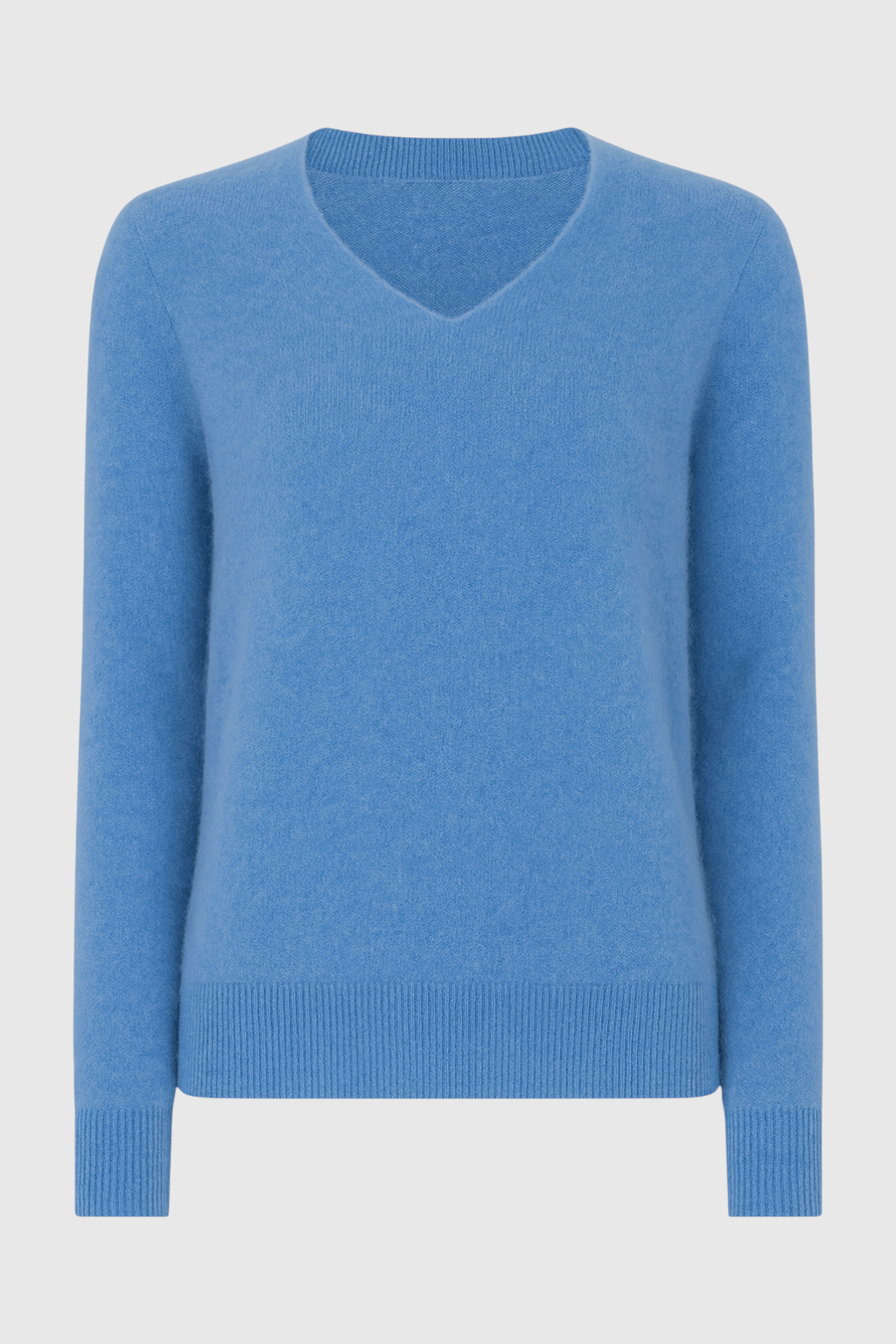 Sweater : Women's Blue V-Neck Sweater in Blue van Vanda Liamo