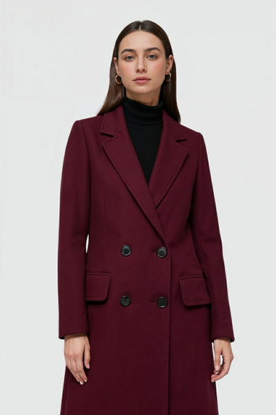 burgundy dress coat womens Women's this coat is practical 8.27 MD Amazing Long Black V-neck Size:4X (36-38)