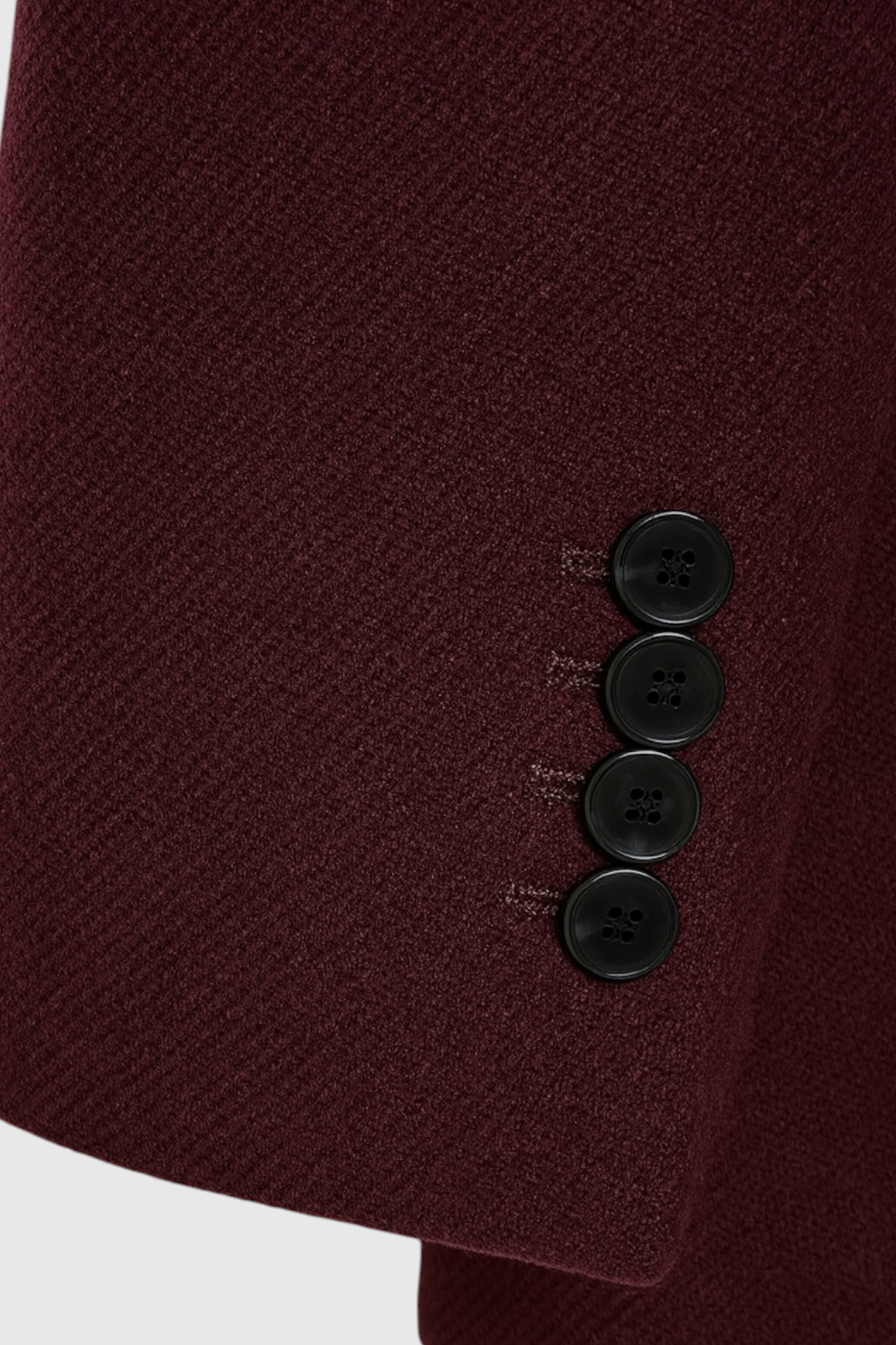 Coat : Women's Burgundy Wool Blend Winter Coat - Sizes S-XL in van Vanda Liamo