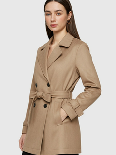 Women's Brown Coat with Belt