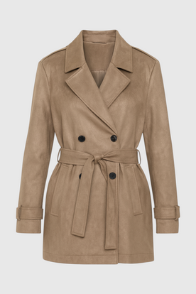 Coat : Women's Brown Coat with Belt in Brown van Vanda Liamo