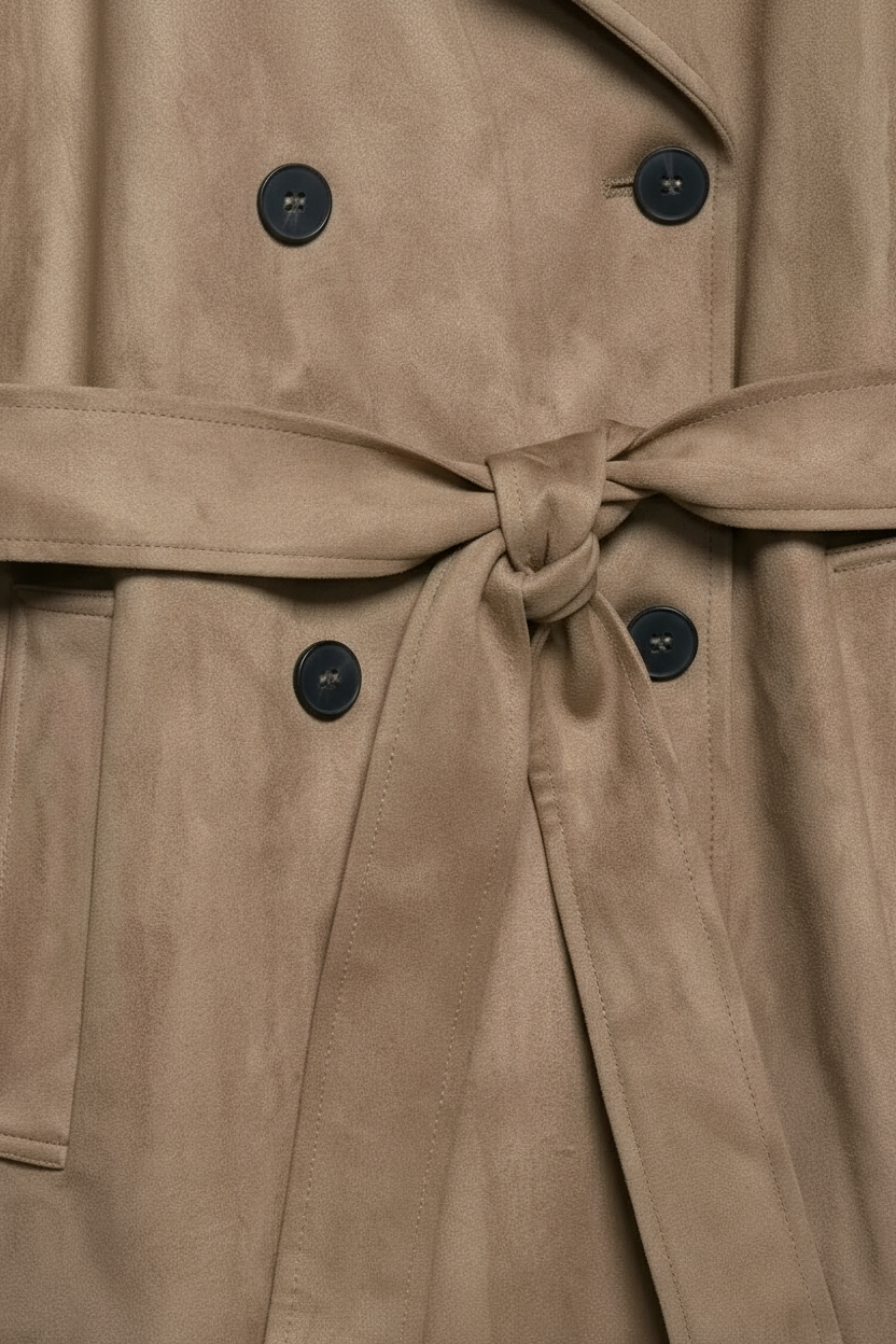 Coat : Women's Brown Coat with Belt in van Vanda Liamo