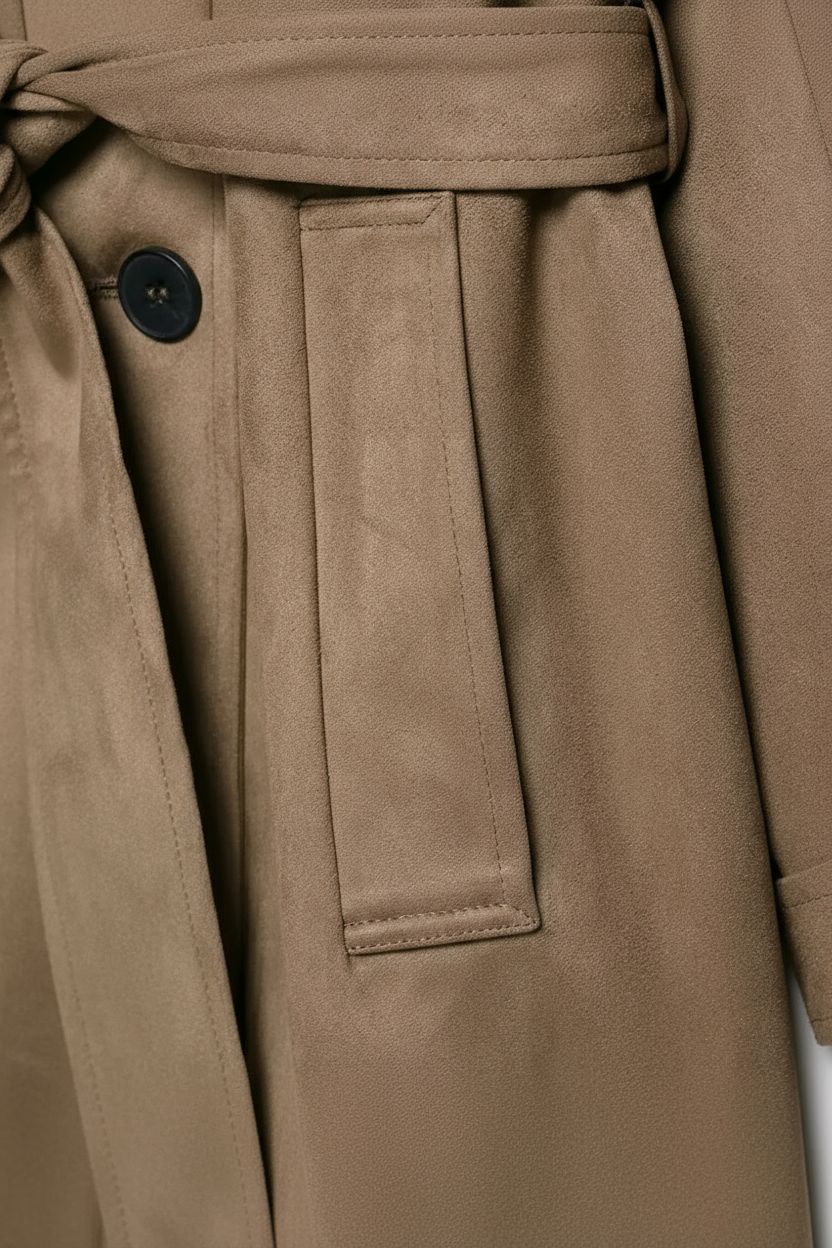 Coat : Women's Brown Coat with Belt in van Vanda Liamo