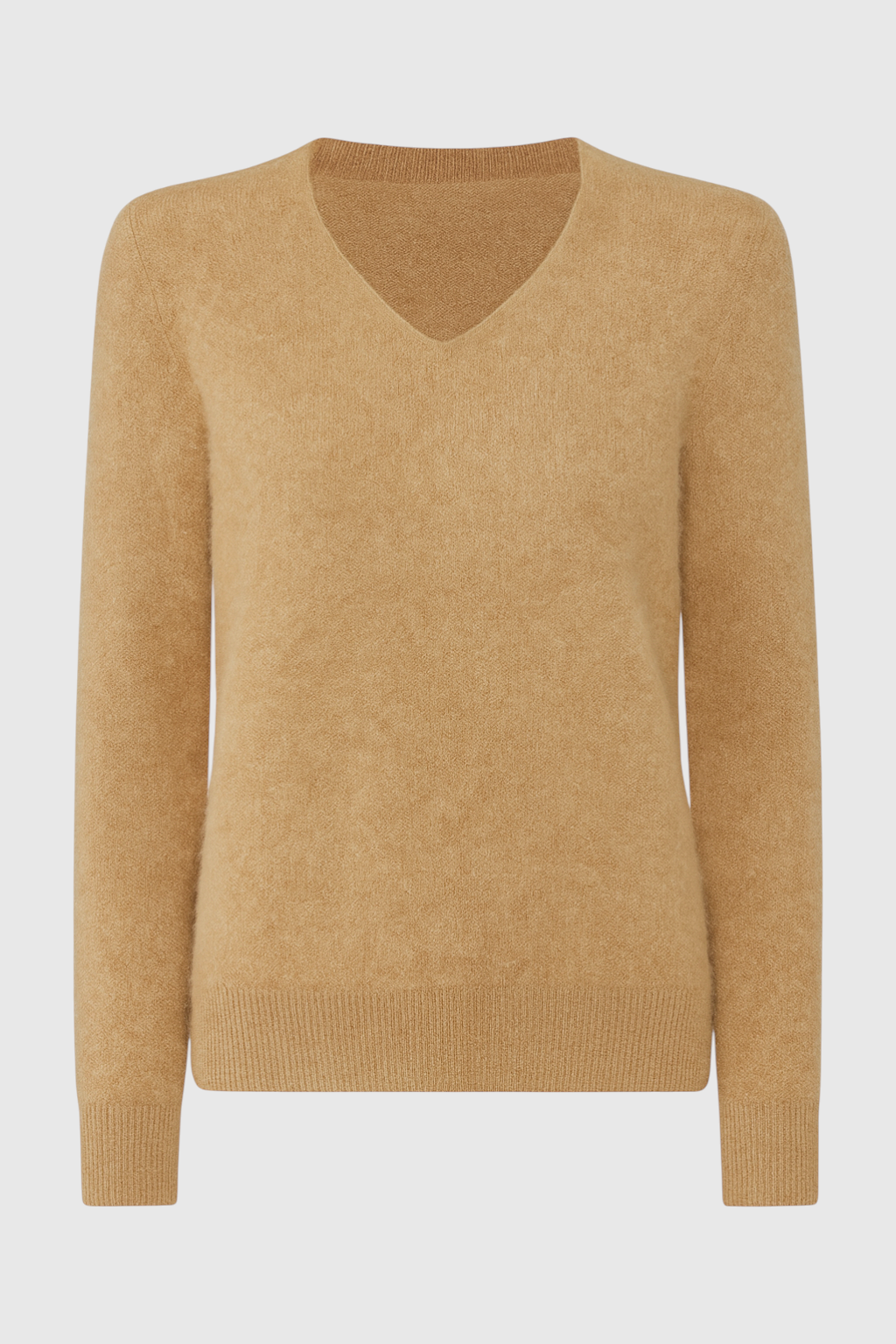 Sweater : Women's Brown V-Neck Sweater in Brown van Vanda Liamo