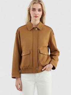 Women's Brown Suede Bomber Jacket