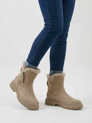 Women's Brown Waterproof Insulated Anti-Slip Winter Snow Boots for Extreme Cold