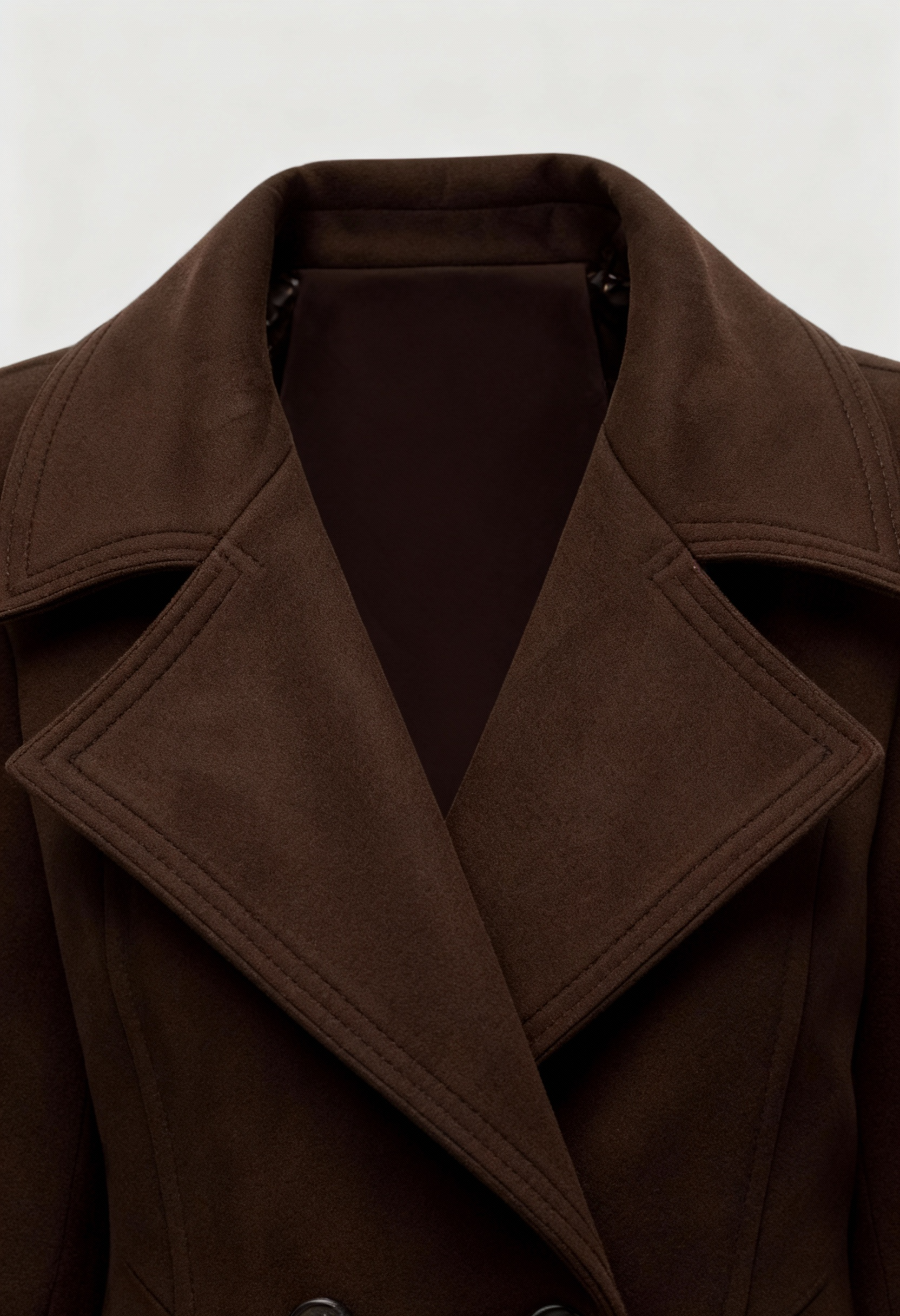 Coat : Women's Trench Coat - Classic Brown Cotton Blend for All-Season Wear in van Vanda Liamo