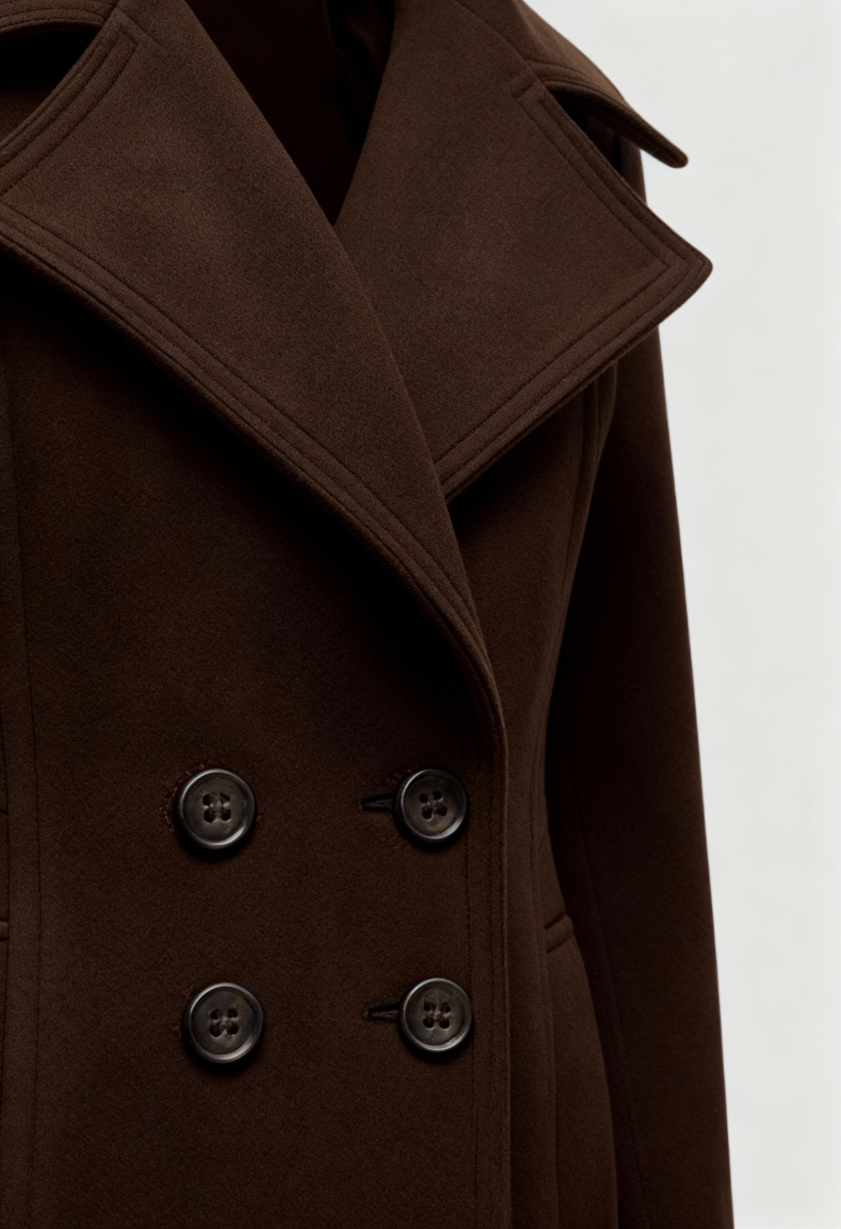 Coat : Women's Trench Coat - Classic Brown Cotton Blend for All-Season Wear in van Vanda Liamo