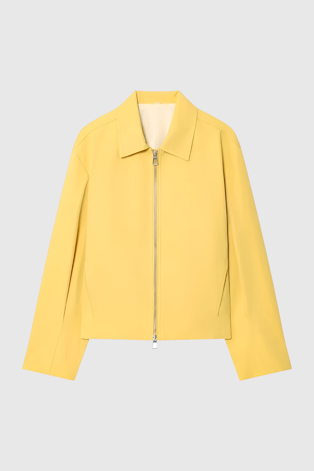 Jacket : Women's Yellow Lightweight Bomber Jacket - Casual Zip-Up Style in Yellow van Vanda Liamo