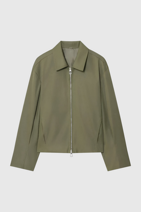 Jacket : Women's Casual Bomber Jacket - Army Green in Army Green van Vanda Liamo