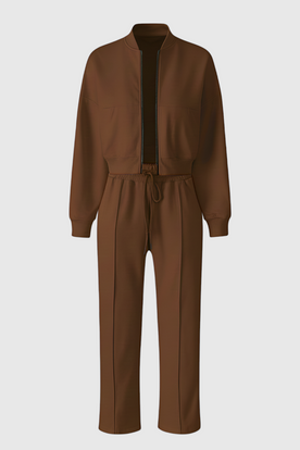 Women's Set : Women's Casual Brown Sweatshirt Pants Set in Brown van Vanda Liamo