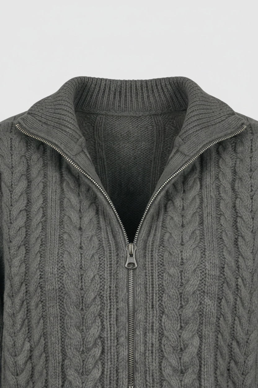 Cardigan : Women's Casual Dark Gray Knit Cardigan in van Vanda Liamo