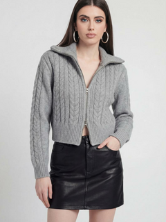 Women's Casual Gray Knit Cardigan