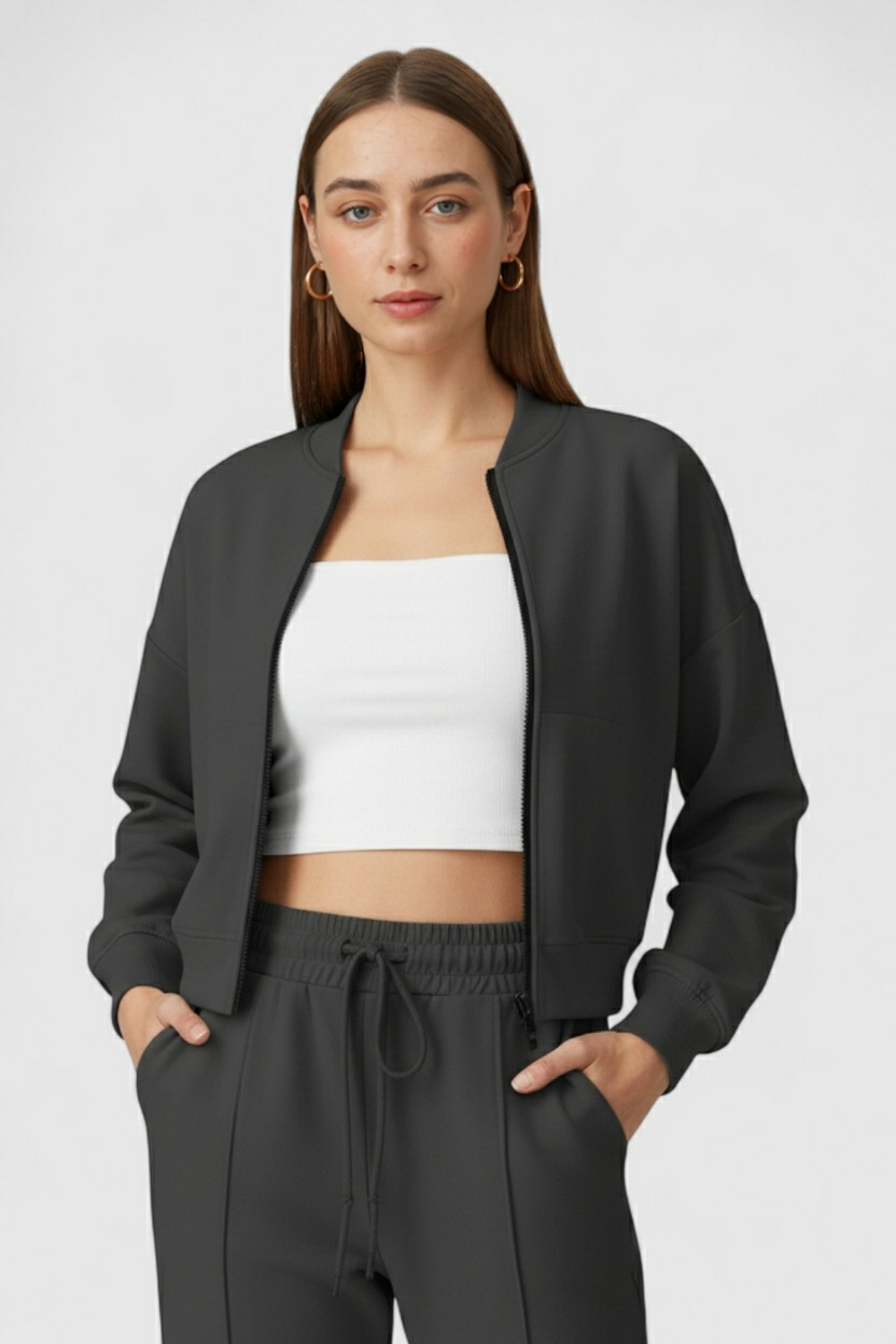Women's Set : Women's Casual Gray Sweatshirt Pants Set in van Vanda Liamo